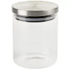 Bocal hermétique verre transparent couvercle métal silicone^Gifi Hot
