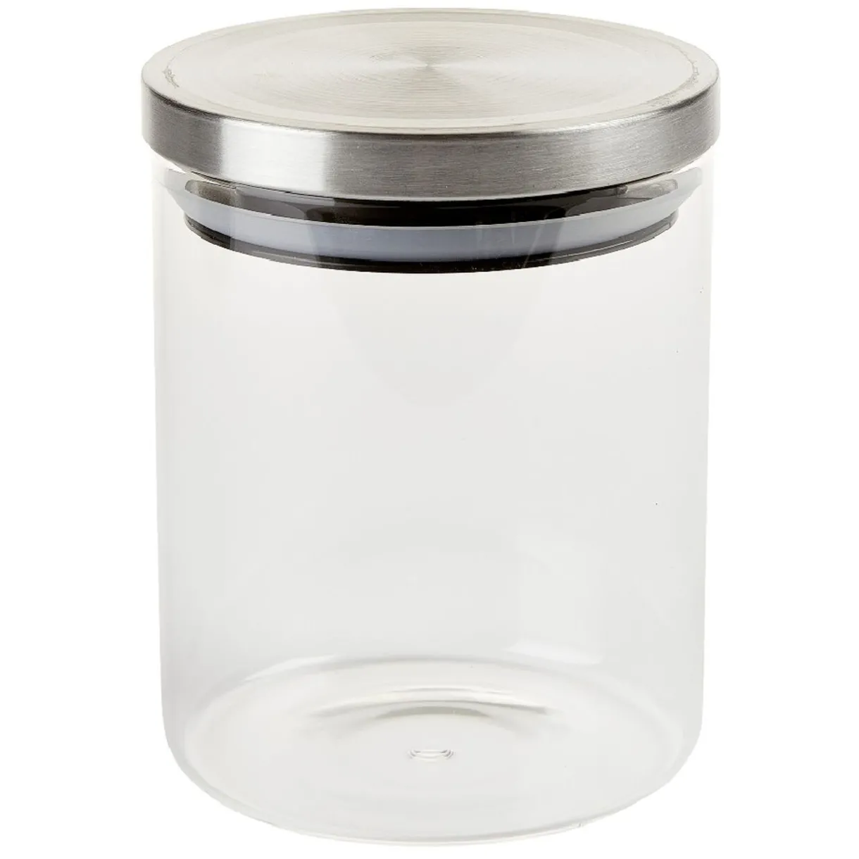 Bocal hermétique verre transparent couvercle métal silicone^Gifi Hot