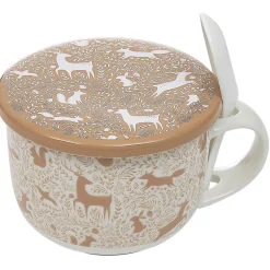 Bol à soupe avec couvercle et cuillère en porcelaine^Gifi Sale