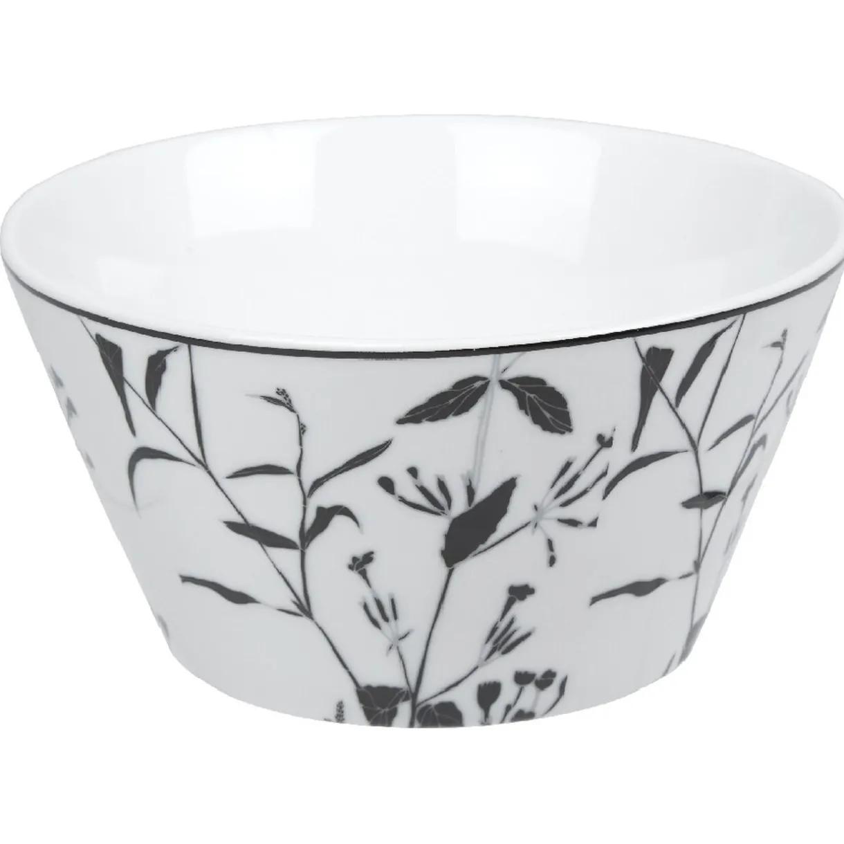 Bol blanc décor tiges feuilles noires^Gifi Hot