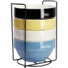 Bol en faïence Ø14 x H8 cm x4 et support^Gifi Best
