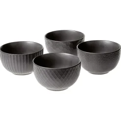 Bol en grès noir x4^Gifi Outlet