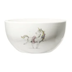 Bol en porcelaine blanc pour enfant motif licorne Ø14xH7cm^Gifi Clearance