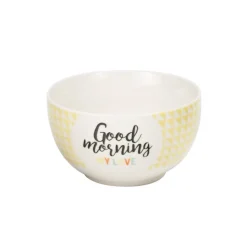 Bol en porcelaine jaune avec inscription "Good Morning my Love"^Gifi New