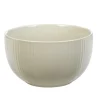 Bol en porcelaine uni lin avec rainures verticales en relief^Gifi