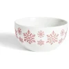 Bol flocon de neige Ø13,5cm faïence blanc et rouge^Gifi Discount