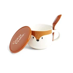 Bol jumbo 62cl avec cuillère et couvercle renard^Gifi Discount