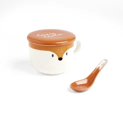 Bol jumbo 62cl avec cuillère et couvercle renard^Gifi Discount