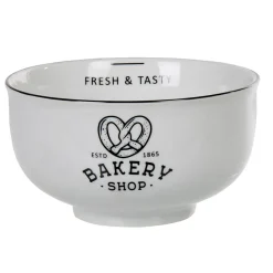 Bol petit déjeuner blanc message bakery bretzel noir^Gifi Outlet