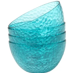 Bol plastique bleu martelé x4^Gifi Best
