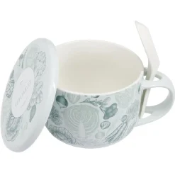 Bol soupe jumbo 62cl et cuillère porcelaine nature^Gifi New