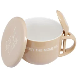 Bol soupe jumbo 62cl et cuillère porcelaine cocooning^Gifi Clearance