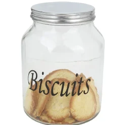 Bonbonniere verre transparent avec couvercle inox 3 L^Gifi Online