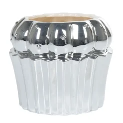 Bonbonnière cupcake gris argenté avec couvercle blanc^Gifi Sale