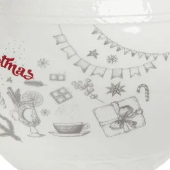 Bonbonnière en céramique décor Noël rouge blanc^Gifi Discount