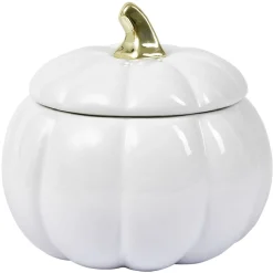 Bonbonnière Halloween forme citrouille porcelaine blanc Ø18 cm^Gifi Hot