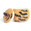 Bonbonnière Halloween 1L citrouille orange chauve-souris noires Ø13,5xH15,8cm^Gifi New