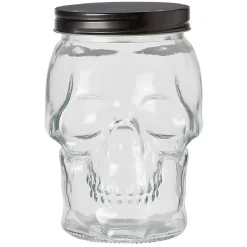Bonbonnière transparente design Tête de mort Halloween 1,5L^Gifi