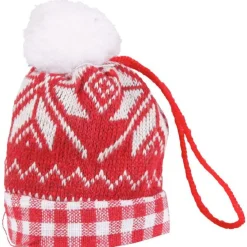 Discount Gifi Bonnet à pompon rouge blanc