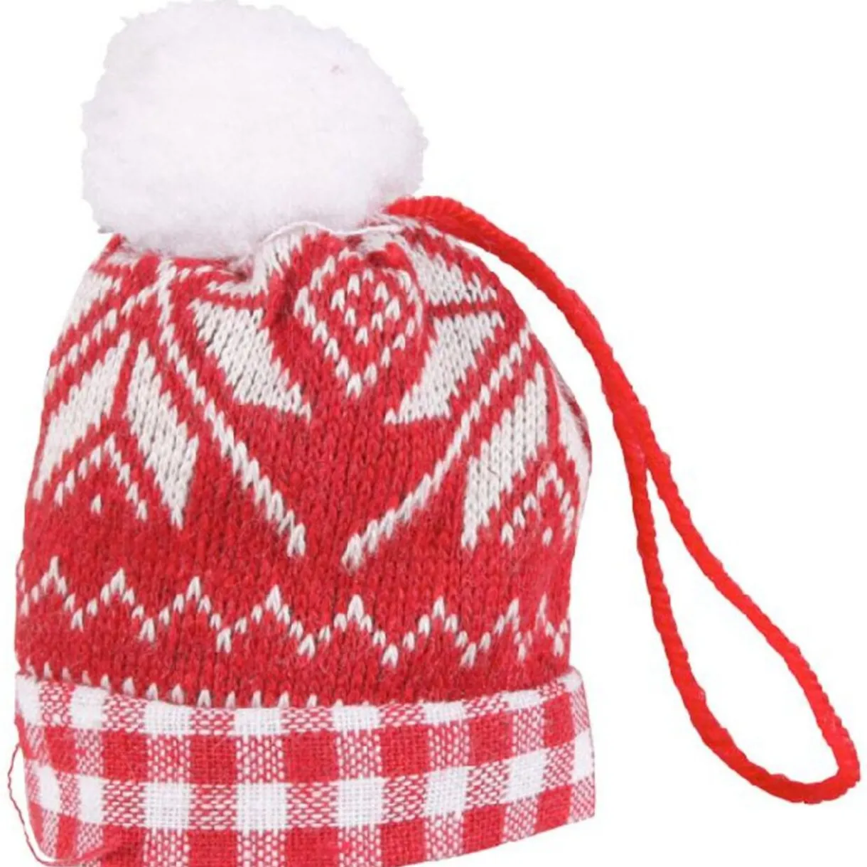 Discount Gifi Bonnet à pompon rouge blanc
