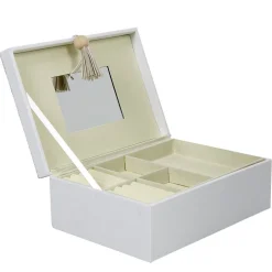 Rangement|Gifi Boîte à bijoux pompon blanc gris