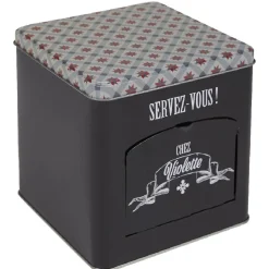 Boîte à biscuits carrée design "Servez-vous - Chez Violette"^Gifi Discount