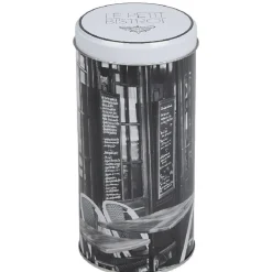 Boîte à café cylindrique design bistrot noir et blanc^Gifi Clearance