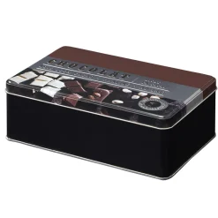 Boîte à chocolat rectangulaire en métal décorée marron^Gifi Outlet