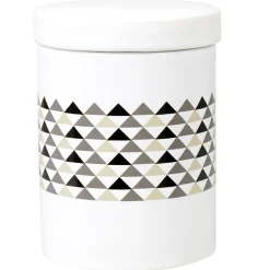 Nettoyage Et Entretien|Gifi Boîte à coton blanche motif triangles