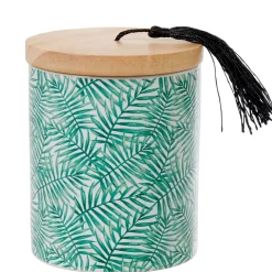 Nettoyage Et Entretien|Gifi Boîte à coton Jungle imprimé tropical feuillage vert