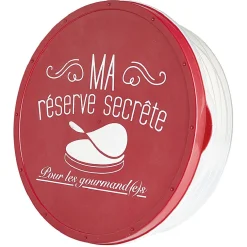 Boîte à crêpes ronde avec couvercle design rouge^Gifi Clearance