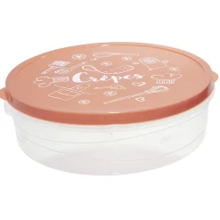 Boîte à crêpes ronde avec couvercle imprimé motif cuisine Ø28xH9 cm^Gifi Online