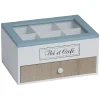 Boîte à dosettes Thé et Café blanc naturel et bleu^Gifi