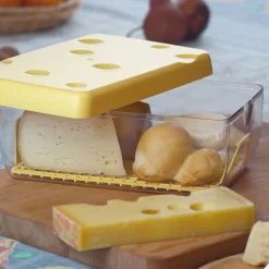 Boîte à fromage avec couvercle transparente et jaune 3 L^Gifi Sale