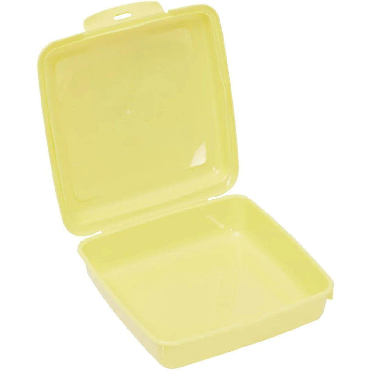 Boîte à goûter carrée plastique jaune 15x14,5xH5cm^Gifi Hot