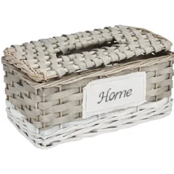 Rangement|Gifi Boîte à mouchoirs tressé blanc et naturel HOME