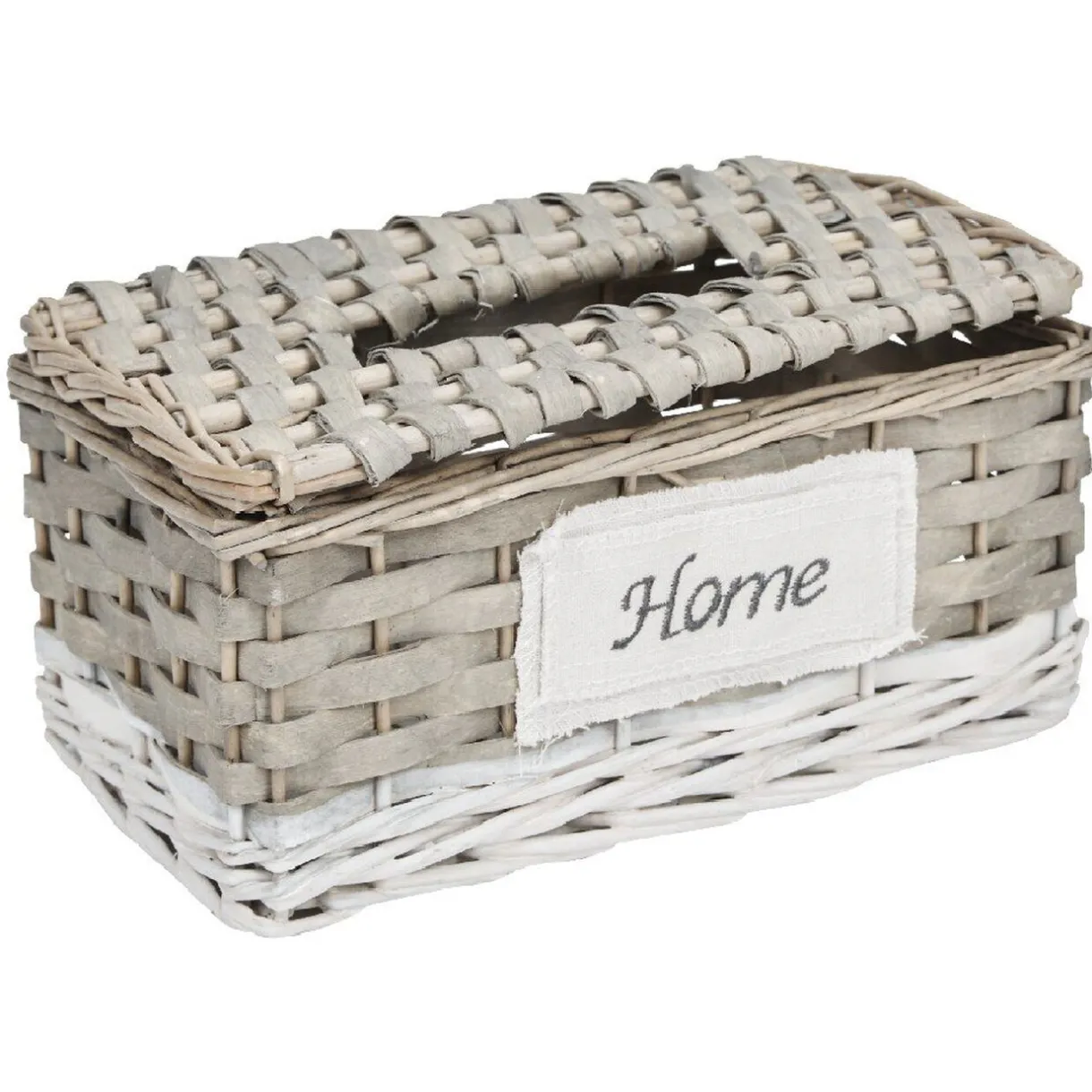 Rangement|Gifi Boîte à mouchoirs tressé blanc et naturel HOME