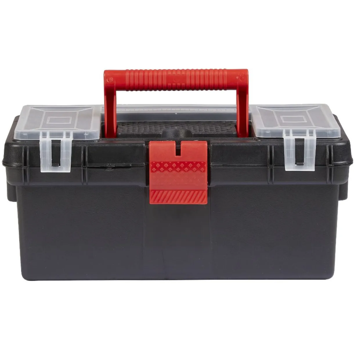 Rangement|Gifi Boîte à outil avec poignée et clip rouge et noire
