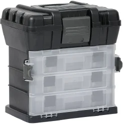 Rangement|Gifi Boîte à outils avec rangement compartimenté noir transparent