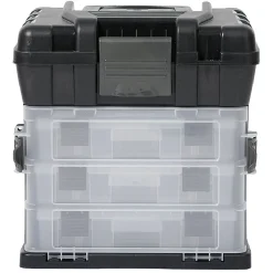 Rangement|Gifi Boîte à outils avec rangement compartimenté noir transparent