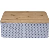 Boîte à pain métal design géométrique et couvercle bambou^Gifi Clearance