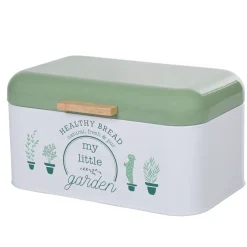 Boîte à pain My little garden alu bambou blanche et verte^Gifi Outlet