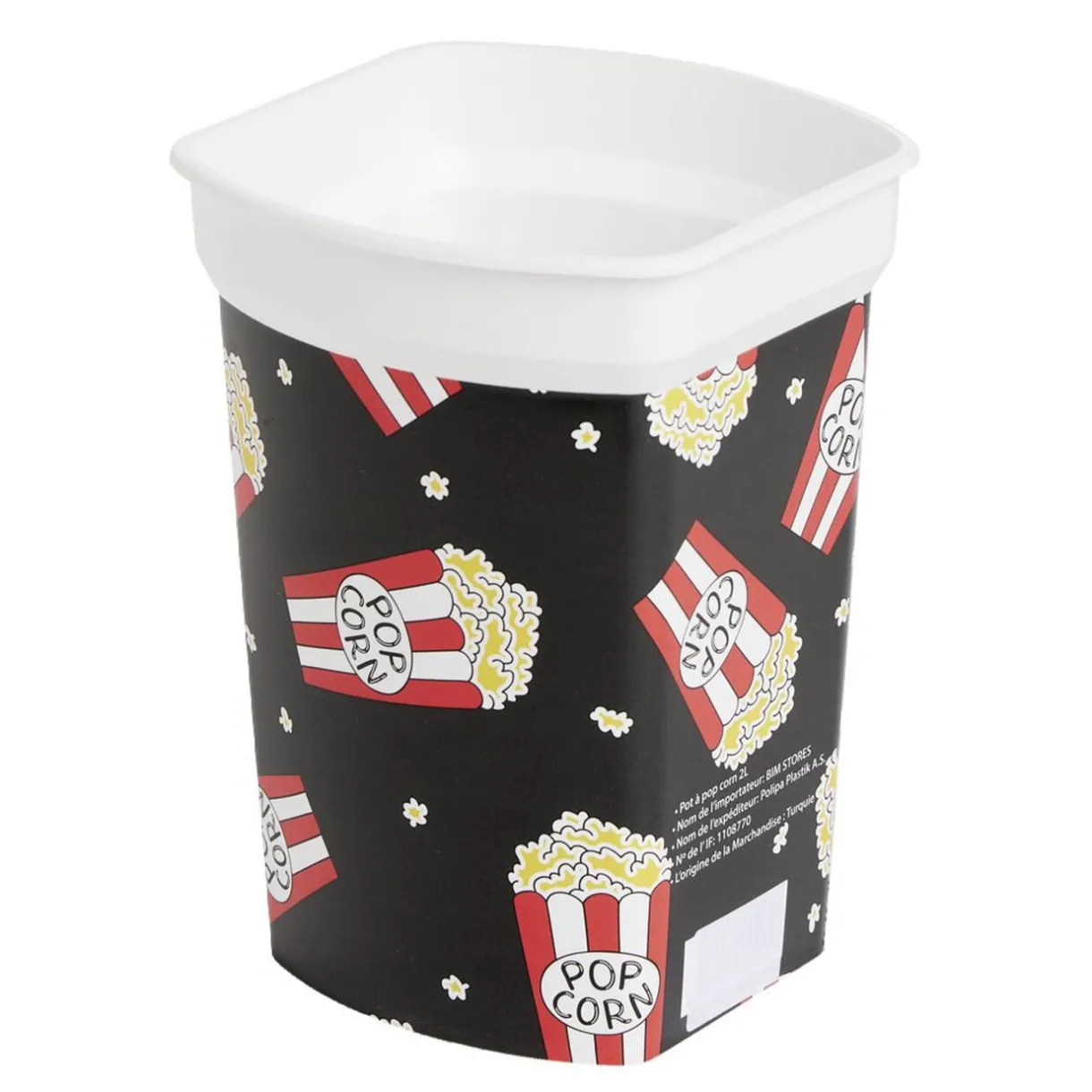 Boîte à pop corn 2L - 13,4x13,4xH18,4cm^Gifi Online