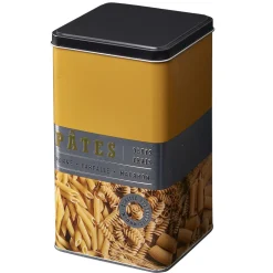 Boîte à pâtes carrée en métal décorée jaune moutarde^Gifi Online