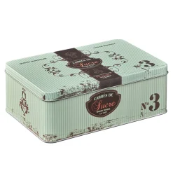 Boîte à sucre en métal design vintage romantique vert d'eau^Gifi