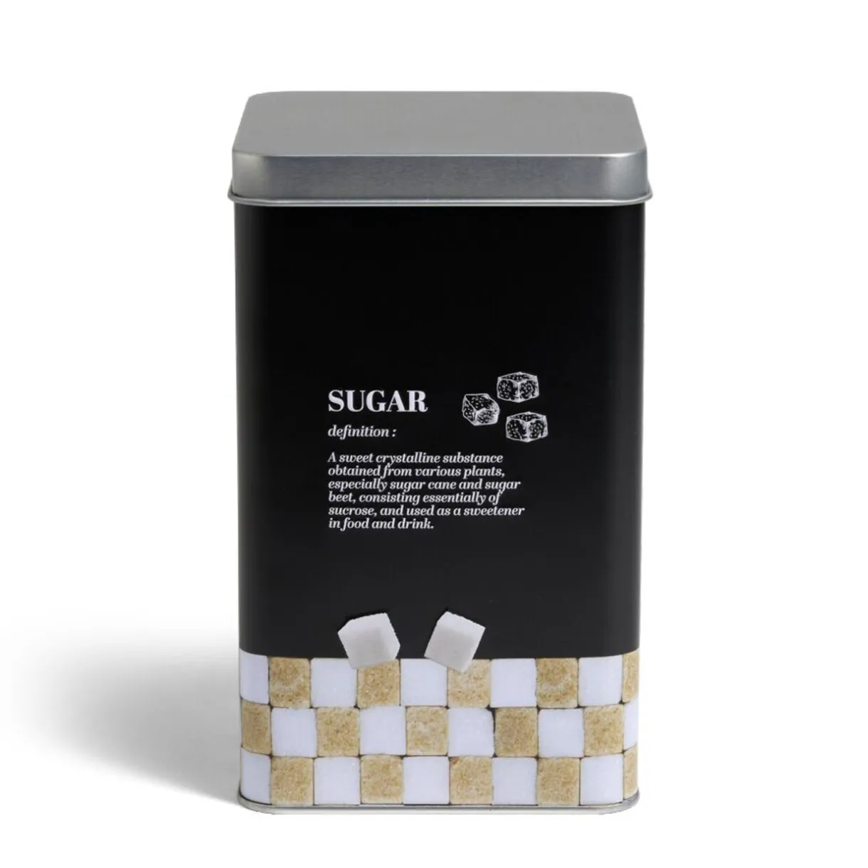 Boîte à sucre en métal noir design Sugar - 10,7x10,7xH.17,5cm^Gifi Discount