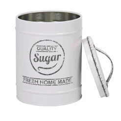 Boîte à sucre métal blanc cassé^Gifi Online