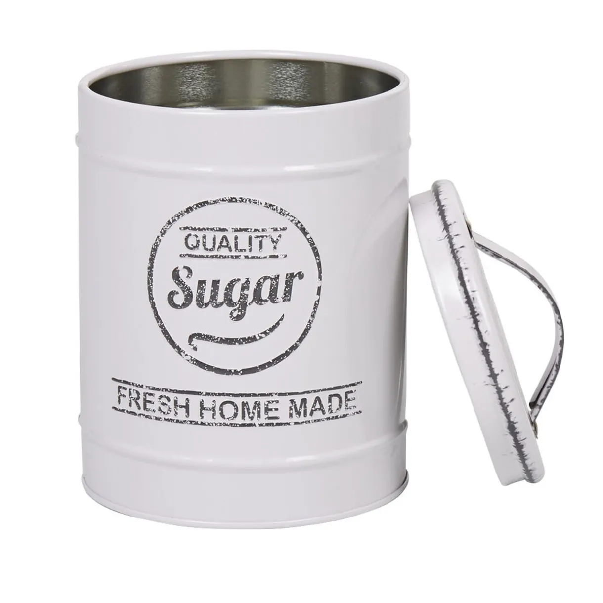 Boîte à sucre métal blanc cassé^Gifi Online