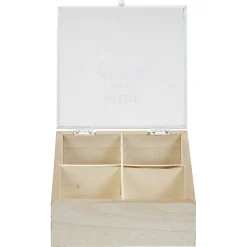 Boîte à thé 4 compartiments Made with love^Gifi Discount