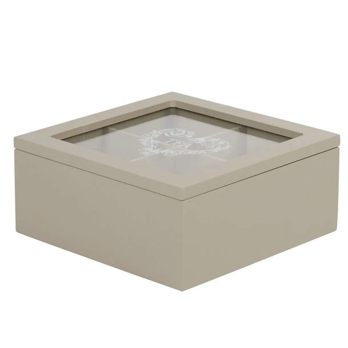 Boîte à thé bois gris^Gifi New